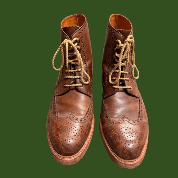 De Marchi Calzatura Men’s Brown Leather Lace-Up Boots | Italian Made Size 12 - Picture 2 of 10